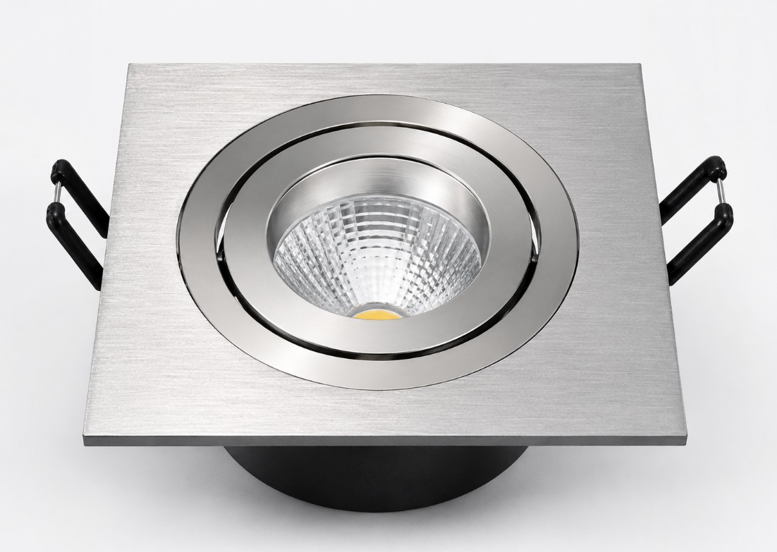 Embutido LED Embutido Lumio Aluminio Movil Cuadrado Para Dicroica Gu10 Medidas: 92X92X25Mm Ag · Kohen Iluminación