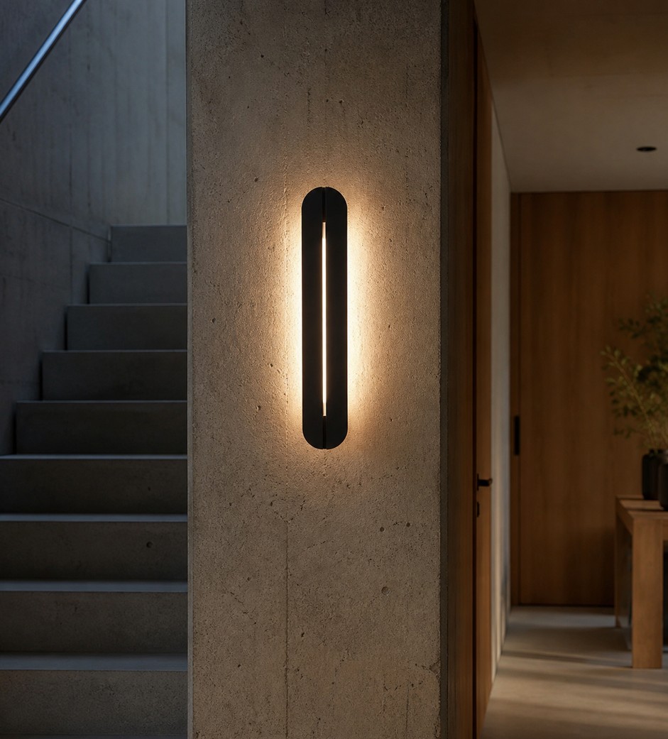 Aplique LED Aplique Pared Vertex Led 18W 60Cm Largo En Chapa Metálica Negro, Luz Calida 3000 · Kohen Iluminación
