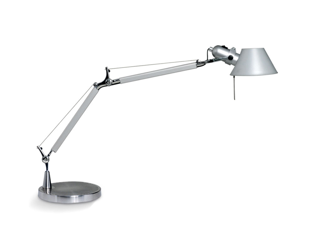 Lámpara de Mesa LED Lampara De Mesa Color Aluminio Con Brazo Doble 25 Cm Para E27 · Kohen Iluminación