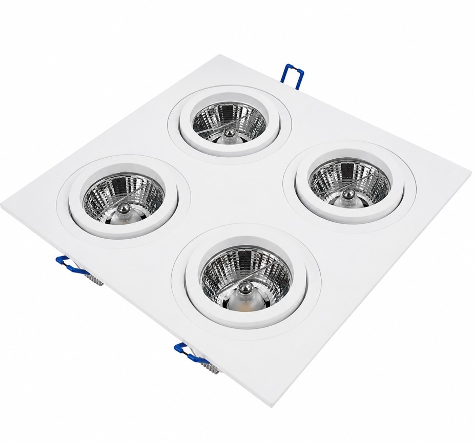 Embutido LED Embutido Cuadrado X4 Para Ar70 Blanco Mate 24X24Cm · Kohen Iluminación